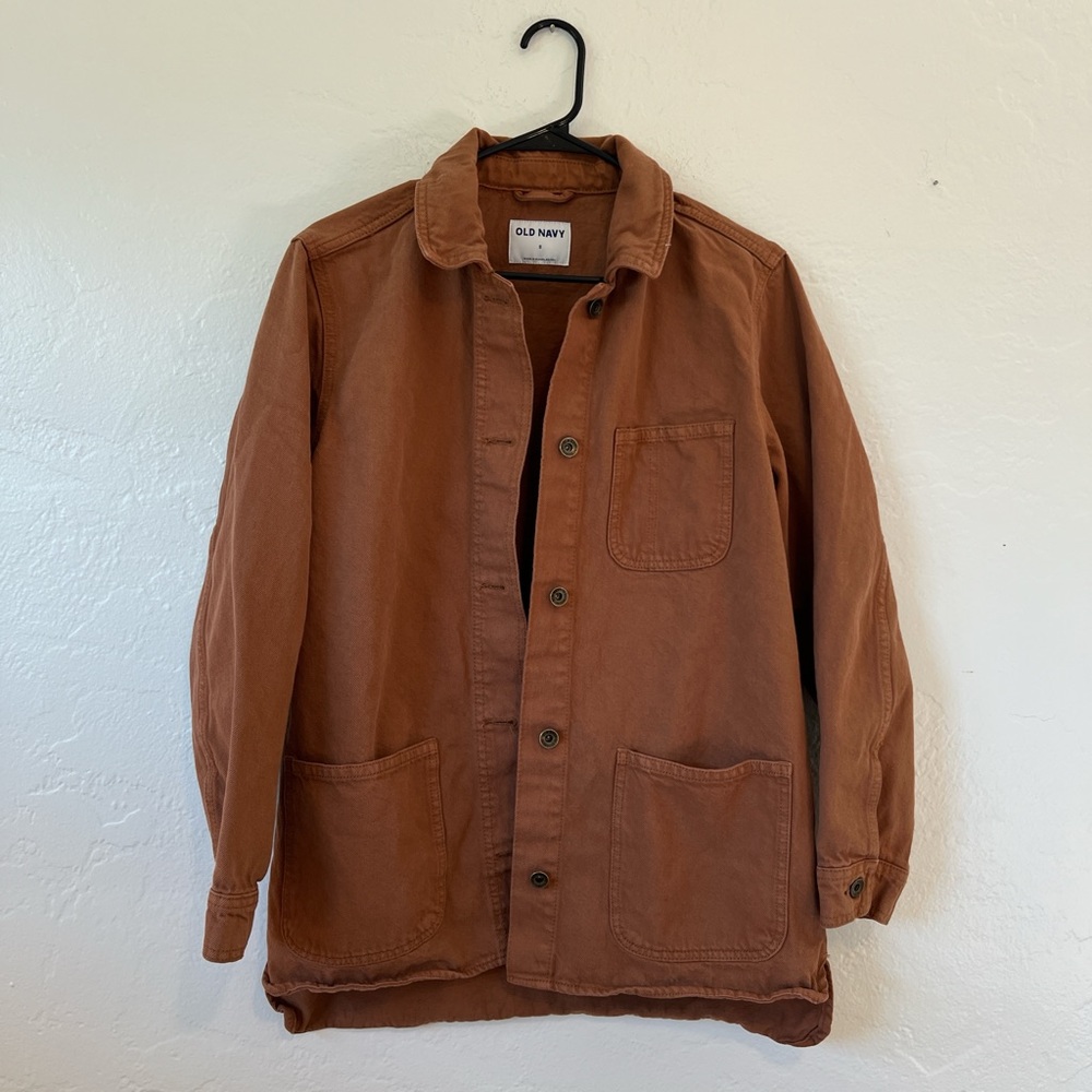 old navy brown denim jacket — size small